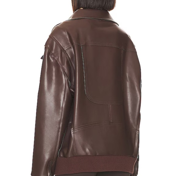 Norma Kamali Dark Brown Leather Jacket - Picture 2 of 8